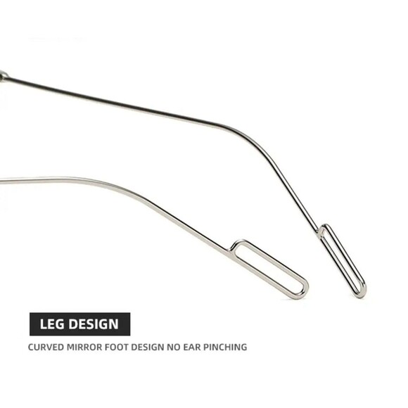 Rimless Diamond Sunglasses Square Women Men Retro Sun Glasses Brand Designer Eye - Picture 11 of 12